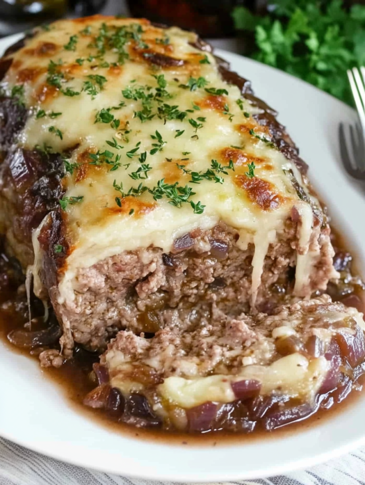 FRENCH ONION MEATLOAF RECIPE - Skinny Daily Recipes